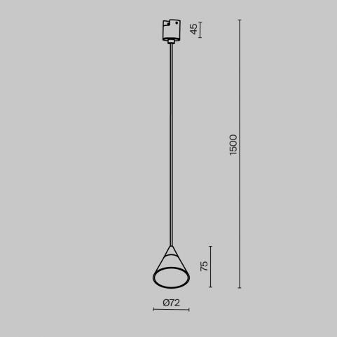 Трековый подвесной светильник Maytoni Technical Elasity 3000K Cono TR166-1-7W3K-M-B