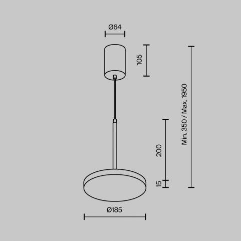 Подвесной светильник Maytoni Technical Plato P076PL-L12W4K-W